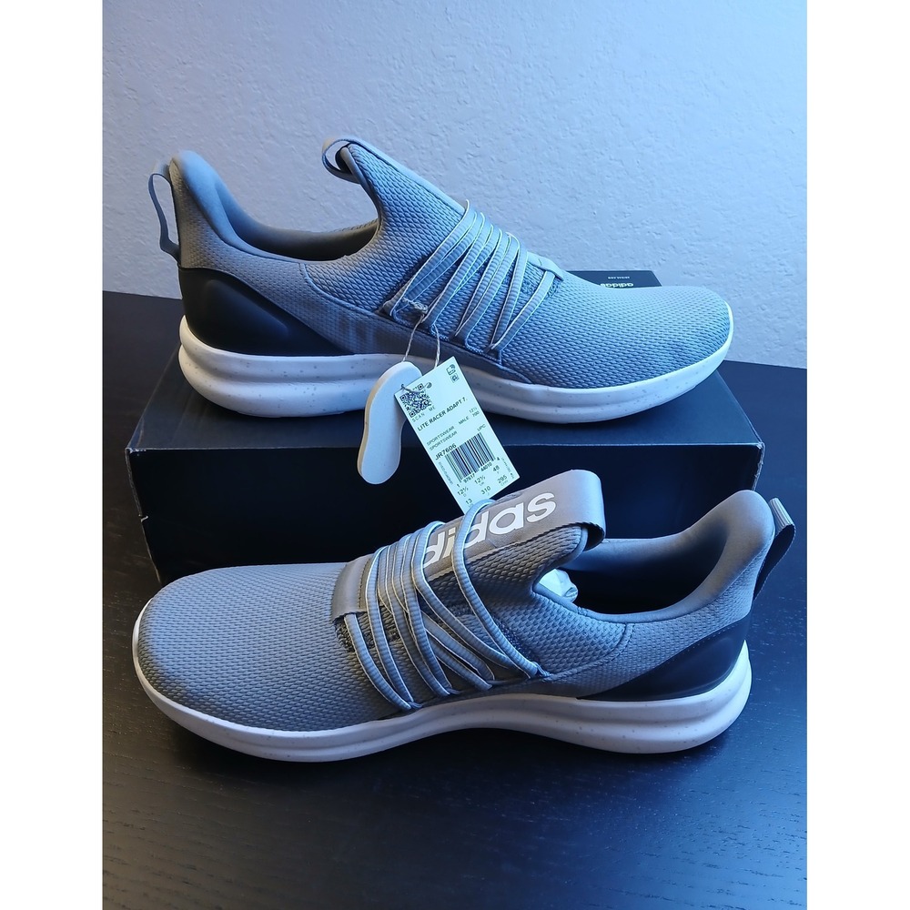 Adidas Lite Racer Adapt 7.0 Mens Grey Slip On Running Shoes JR7606 Size 13 NEW